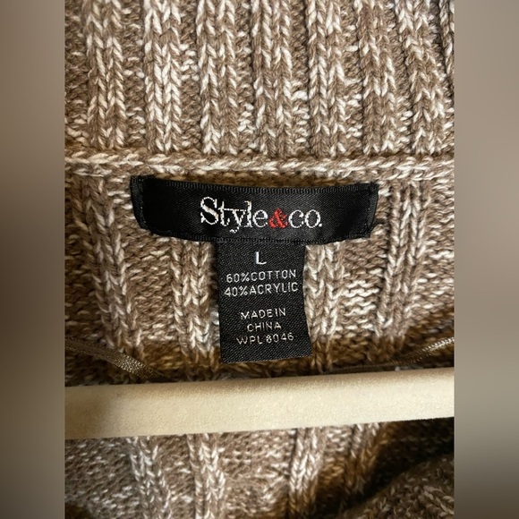 Women’s Style & Co Button Front Cozy Sweater, Size Large - Picture 3 of 5